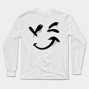 Smiley face winking Long Sleeve T-Shirt